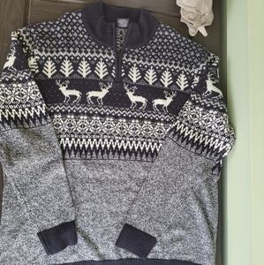 Jake Austin Black & White Knit Ski winter Sweater with Deer XXL. nice